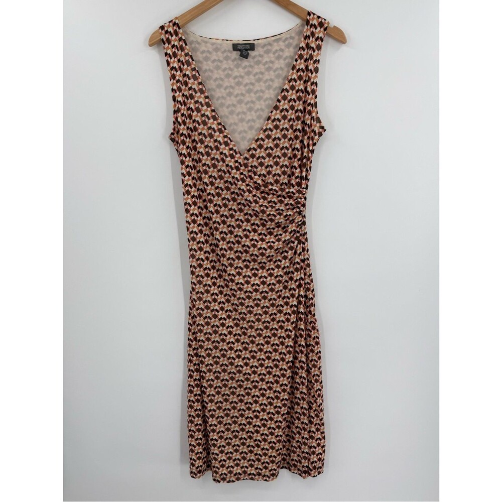 Kenneth Cole Reaction Diamond Print Mesh Wrap Dress | Multicolor | Medium